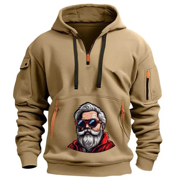 Men's Printed Sweatshirt Hoodie Zipper Arm Pocket Cardigan Men's Sports Large - Image 23