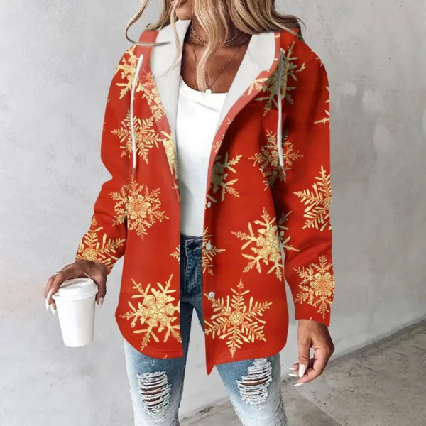 Women's Coat Casual And Fashionable Composite Thick And Warm Printed Hooded - Image 37