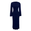 Women's Fall Dresses 2024 Maxi Dresses Solid Flare Sleeve Dress Bodycon Dresses - Image 17