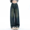 Women's Jeans Wide Leg Baggy Jeans High Waist Cargo Pants Loose Trousers - Image 6