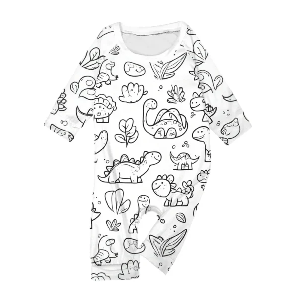 DIY Hand-painted Colorable - Family Clothing - Graffiti Printed Family Suit - Image 9