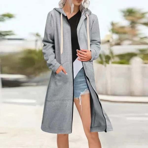 Women's Zip Up Hoodies Oversized Fleece Long Sleeve Sweatshirts Jacket Coat - Image 35