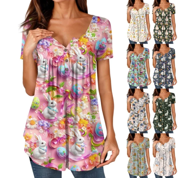Women's Loose Round Neck Printed Fashion Short Sleeved Casual Daily T-Shirt