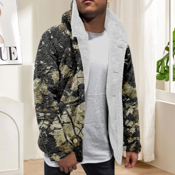 Men'S Winter Zipper Hooded Fleece Sweatshirt With Patch Pocket Casual Jacket - Image 16