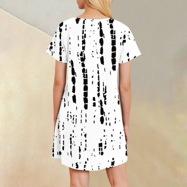 Womens Summer Dresses Short Sleeve Linen Casual T-Shirt Dresses Swing Beach - Image 12