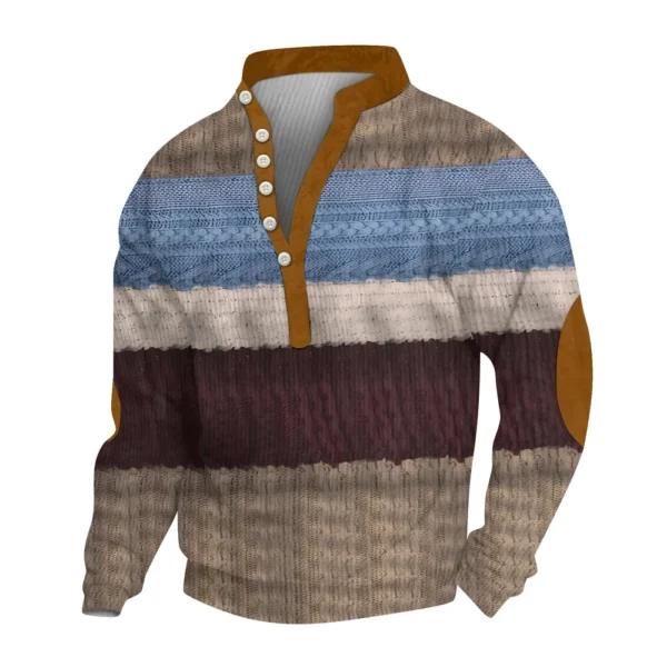 Men's Corduroy Cardigan 6-button Long-sleeved Sweatshirt - Image 3