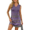 Women's V-neck Summer Casual Beach Vacation Women's Sleeveless Vintage Print - Image 58