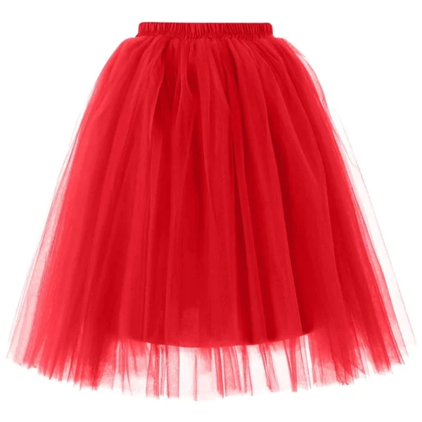 Women's Fashion Solid Color Half Skirt Party Ballet Puff Skirt Five Layer Mesh - Image 41