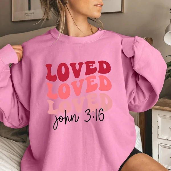 Women's T-shirt Tops Loose, Fashionable And Casual  Valentine's Day Print Round - Image 25