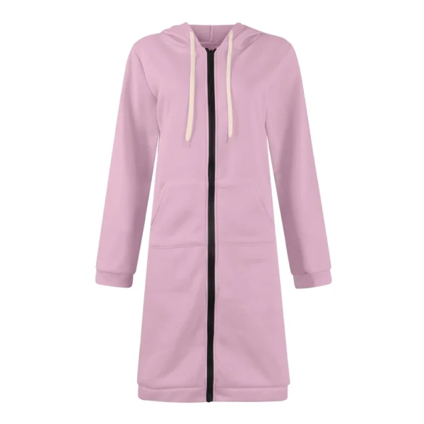 Women's Zip Up Hoodies Oversized Fleece Long Sleeve Sweatshirts Jacket Coat - Image 8