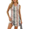 Women's V-neck Summer Casual Beach Vacation Women's Sleeveless Vintage Print - Image 40
