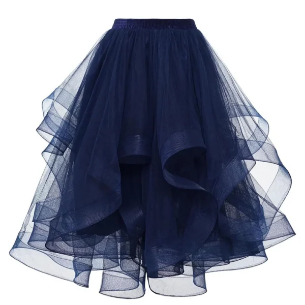 Women's Casual Solid Color Mesh Skirt Latin Dance Skirt Ballet Fish Tail Mid - Image 9