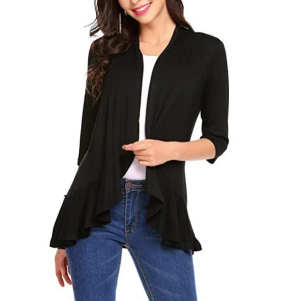 Women's solid color cardigan top - Image 7