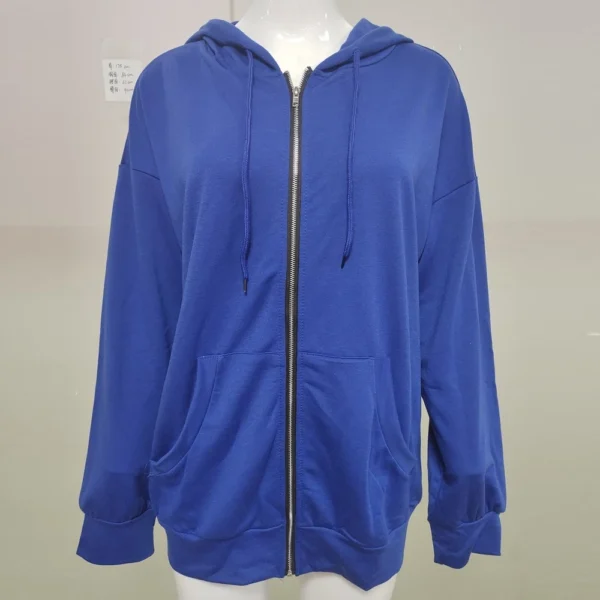 Womens Zip Up Hoodies Fall Jacket Oversized Casual Hooded Sweatshirts - Image 8