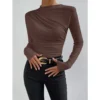 Women's Solid Color Slim Long Sleeve T-Shirt Women - Image 10