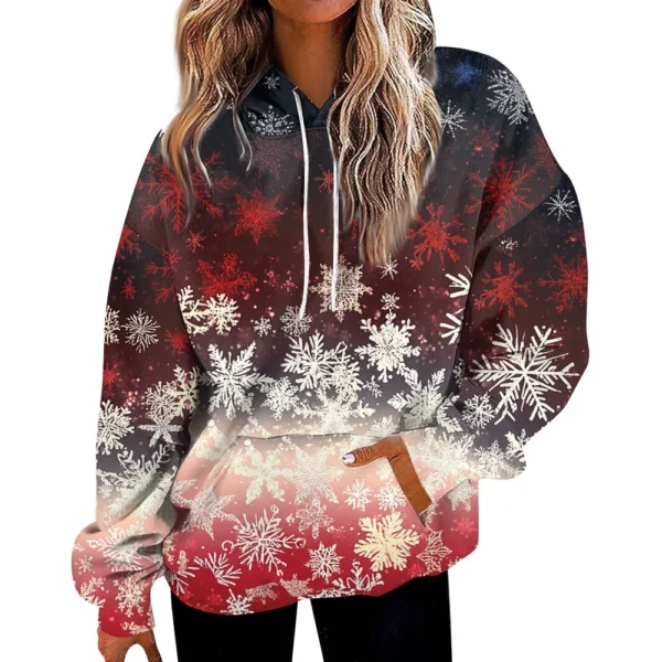 Women'S Fashion Hoodies & Sweatshirts Long Sleeve Drawstring Hoodies Christmas - Image 14