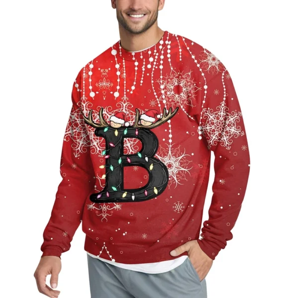 Men's Casual Fashion Comfortable Christmas Printed Round Neck Pullover - Image 17
