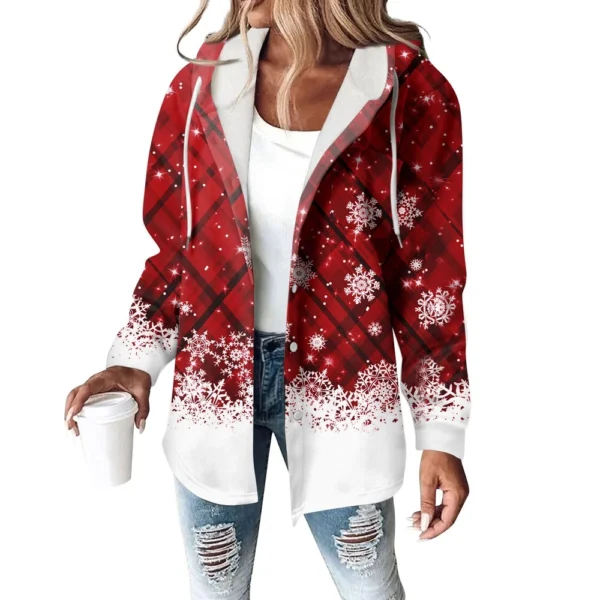 Women's Coat Casual And Fashionable Composite Thick And Warm Printed Hooded - Image 36