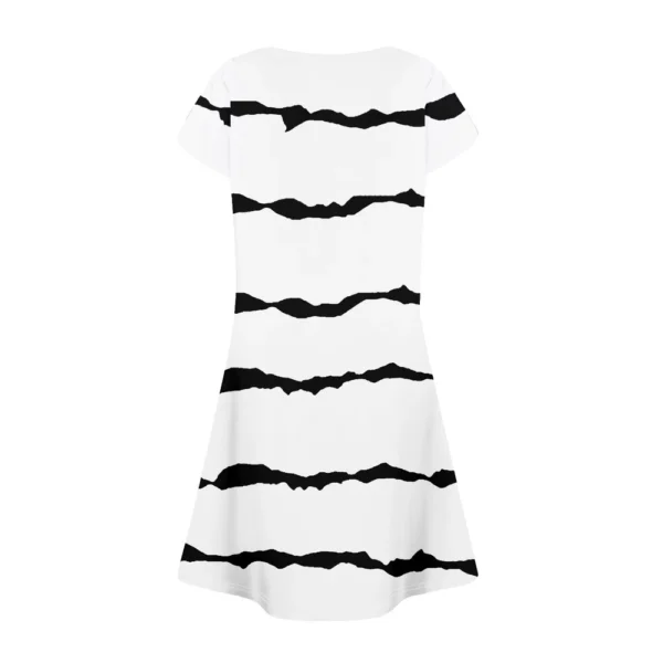 Women's Summer Casual Petal Slim Stripe Pleated Solid Color Dresses - Image 11