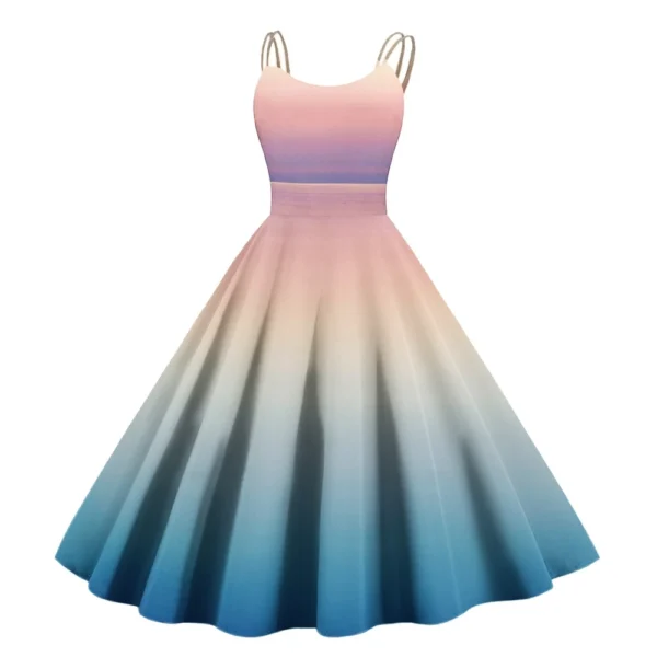 Women's Printed Strapless Gothic Cocktail Fashion Sexy Christmas Dress Punk - Image 50