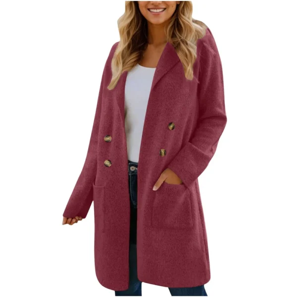 Women's Fashionable All-match Mid-length Woolen Coat - Image 2