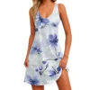 Women's Floral Print Dress, Vest, Skirt With Pockets, Beach Skirt, V-Neck Vest - Image 41