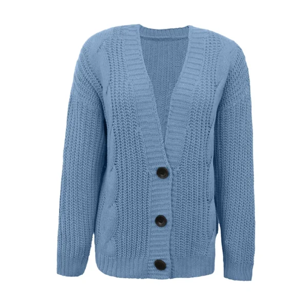 Women's Fashion V-neck Knitted Twisted Cardigan European And American - Image 11
