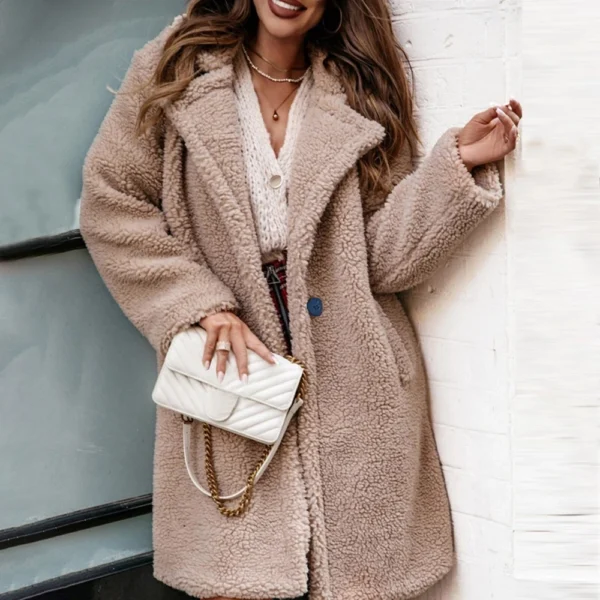 Women's Winter Fashionable Solid Color Single-Breasted Multi-Button - Image 13