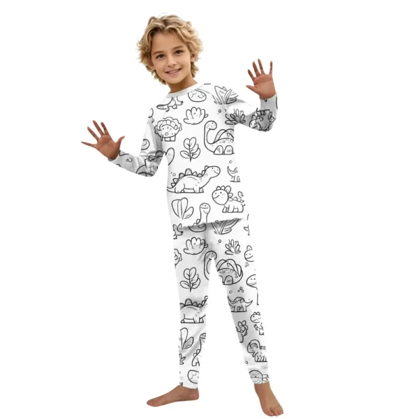 DIY Hand-painted Colorable - Family Clothing - Graffiti Printed Family Suit - Image 10