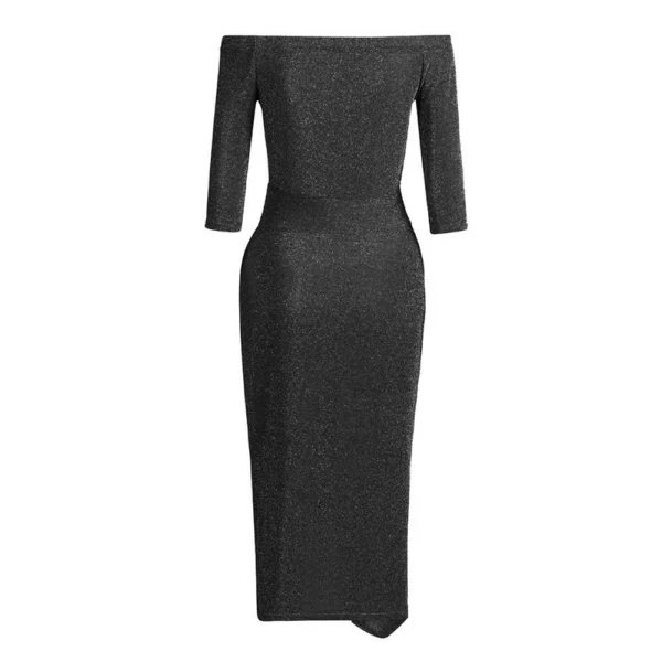 Women's Tube Strapless Maxi Dress Side Slit Bodycon Dress Cocktail Dress - Image 5