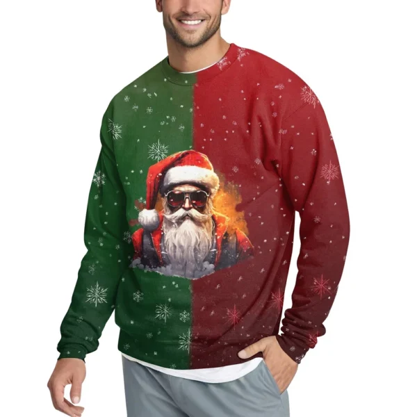 Men's Casual Fashion Comfortable Christmas Printed Round Neck Pullover - Image 8