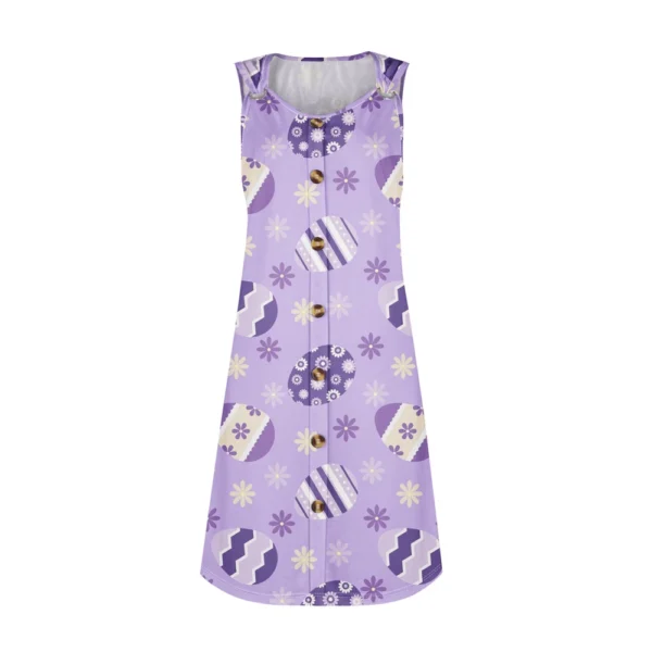 Women's Printed Easter Dresses Casual Sundresses Summer Fashion Loose Dress - Image 11