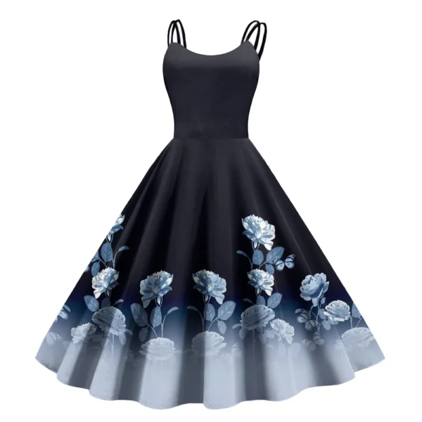 Women's Printed Strapless Gothic Cocktail Fashion Sexy Christmas Dress Punk - Image 8