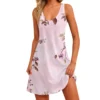 Women's Floral Print Dress, Vest, Skirt With Pockets, Beach Skirt, V-Neck Vest - Image 35