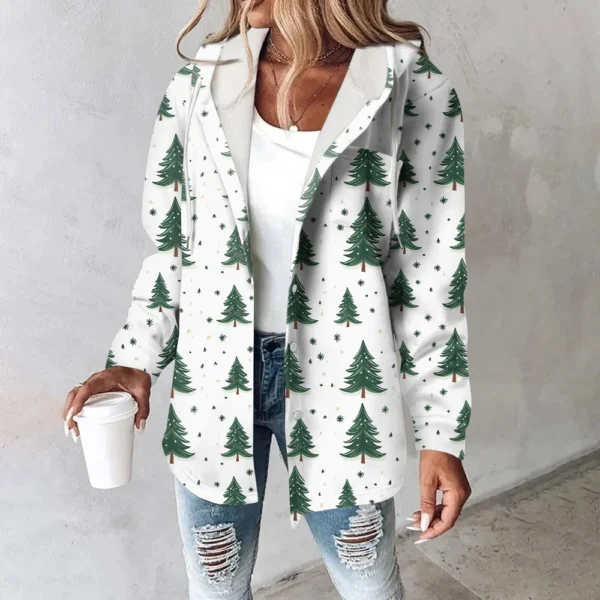 Women's Coat Casual And Fashionable Composite Thick And Warm Printed Hooded - Image 40