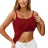 Womens Cami Adjustable Strap Camisole With Built in Padded Bra Vest Tank Tops - Image 14