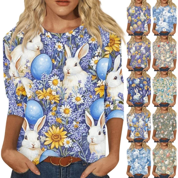 Women's Loose Printed Casual Round Neck Short Sleeved Daily Fashion T-Shirt