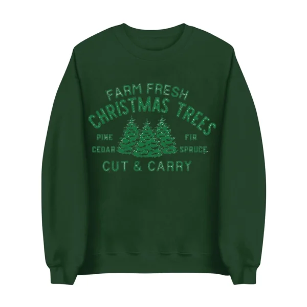 Women's Sweatshirt Sports Christmas Print Pullover Sweatshirt Round Neck Long - Image 20
