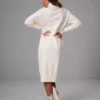 Women's Fall And Winter High Neck Loose Inner Solid Colour Thin Sweater Dress - Image 11