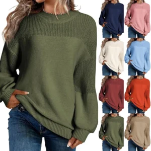 Women's Long Sleeve Winter Season Sweater Sweater Knitted Pullover Round Neck