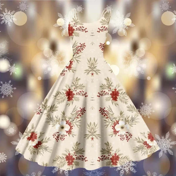 Women's Printed Strapless Christmas Fashion Gothic Cocktail Sexy Dress Punk - Image 13