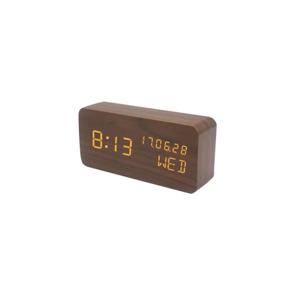 Digital Alarm Clock For Bedroom - Wooden Desk Clock With Date, Day Of The Week - Image 16