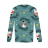 Women's Christmas Printed Top Round Neck Casual Pleated Long Sleeved T-Shirt - Image 12