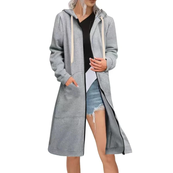 Women's Zip Up Hoodies Oversized Fleece Long Sleeve Sweatshirts Jacket Coat - Image 36