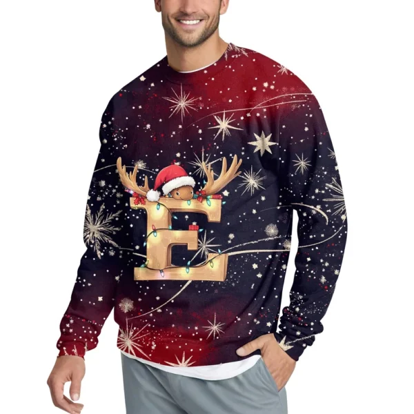 Men's Casual Fashion Comfortable Christmas Printed Round Neck Pullover - Image 23