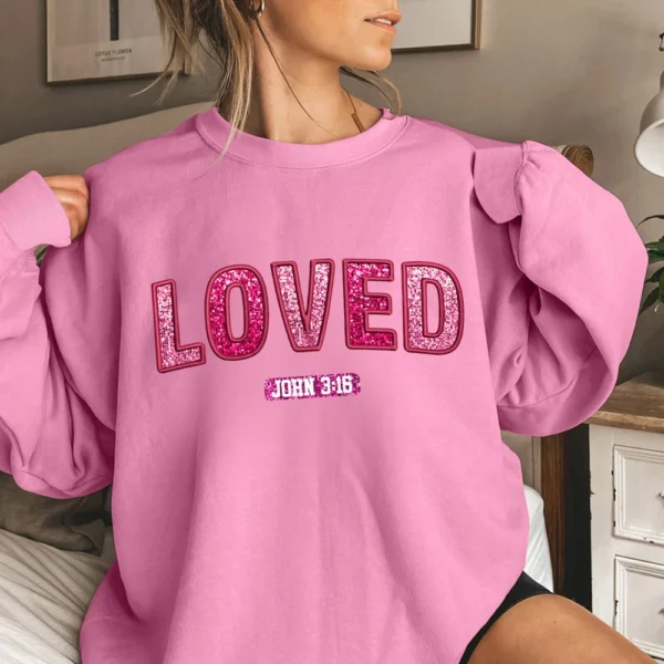 Women's T-shirt Tops Loose, Fashionable And Casual  Valentine's Day Print Round - Image 16