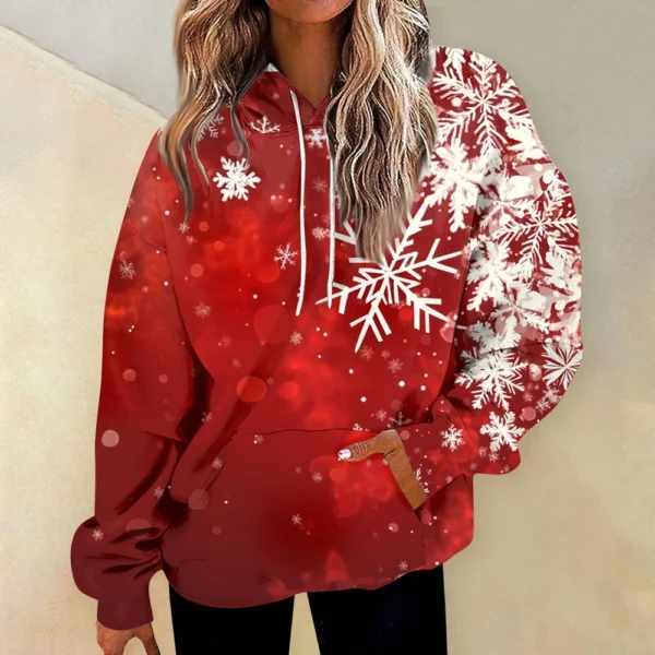 Women'S Fashion Hoodies & Sweatshirts Long Sleeve Drawstring Hoodies Christmas - Image 22