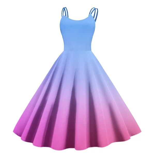 Women's Printed Strapless Gothic Cocktail Fashion Sexy Christmas Dress Punk - Image 6