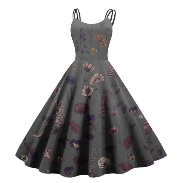 Women's Printed Strapless Gothic Cocktail Fashion Sexy Christmas Dress Punk - Image 23
