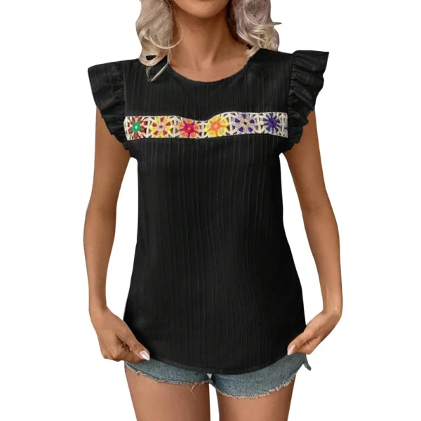 Women's Loose Daily Printed Casual Round Neck Fashion Short Sleeved T-Shirt - Image 4